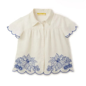 Fabula - Floral Embroidered Shirt | White