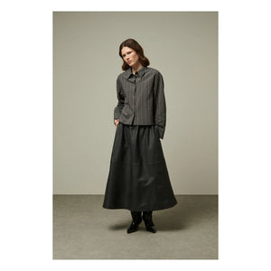 BELLEPIECE - Claude Leather Skirt | Charcoal Grey