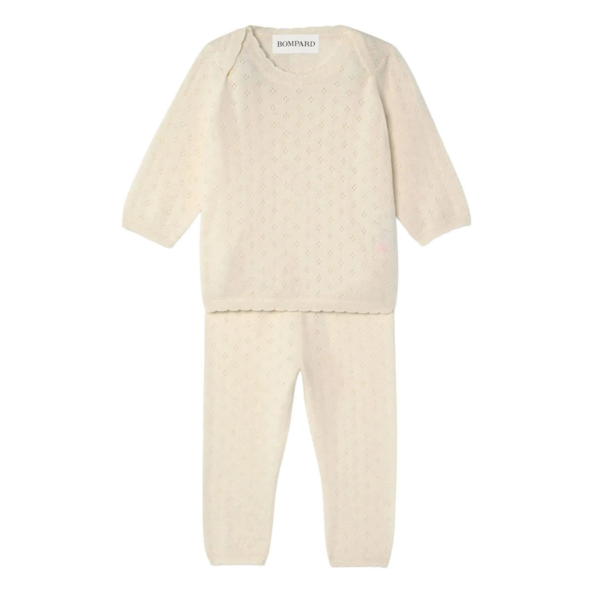 Bompard - Pointelle Cashmere T-Shirt and Pants Set | Cream