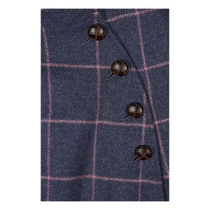 Maria de la Orden - Purple Clery Plaid Wool Cape