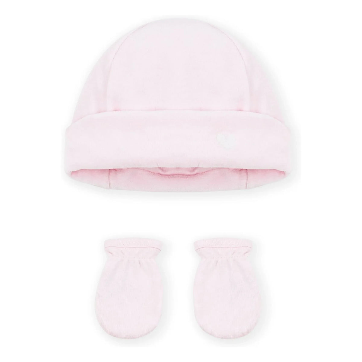 Petit Bateau - Organic Cotton Velvet Hat and Glove Set | Powder Pink