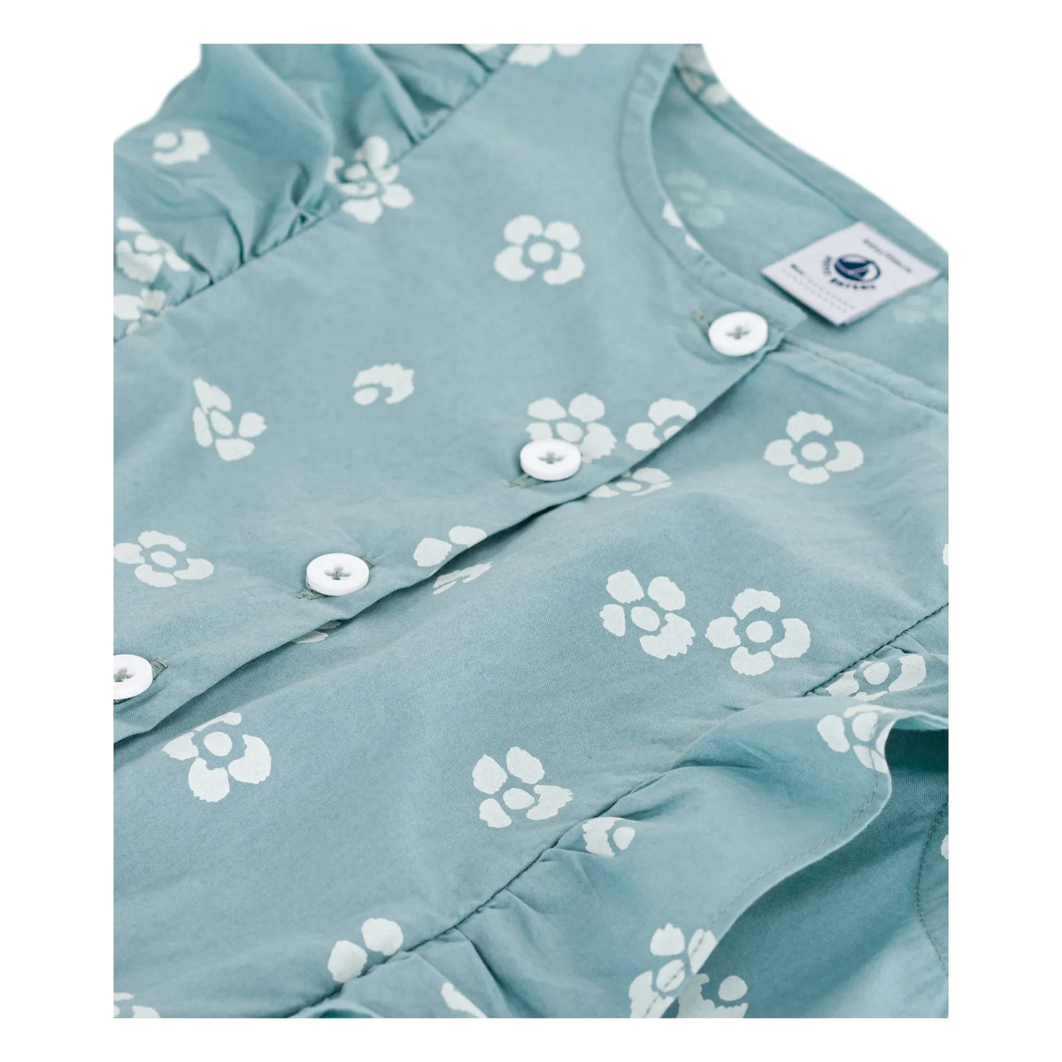 Petit Bateau - Organic Cotton Poplin Boncapa Romper | Sage