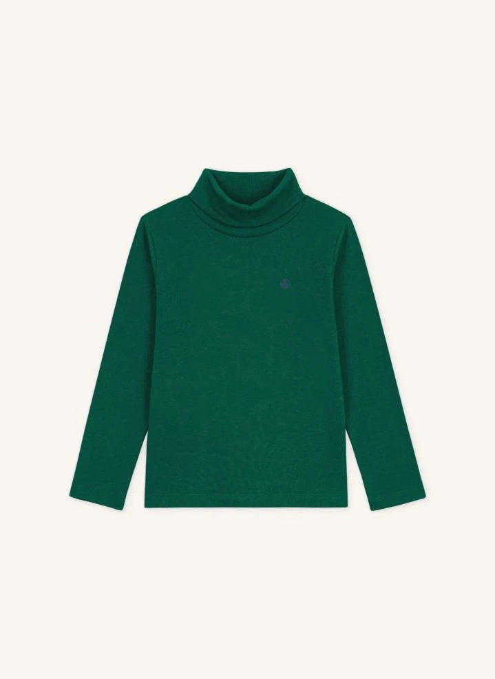 Petit Bateau - Organic cotton logo turtleneck | Forest Green