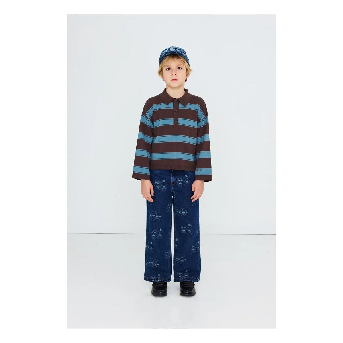 Tinycottons - Striped Polo Shirt | Brown