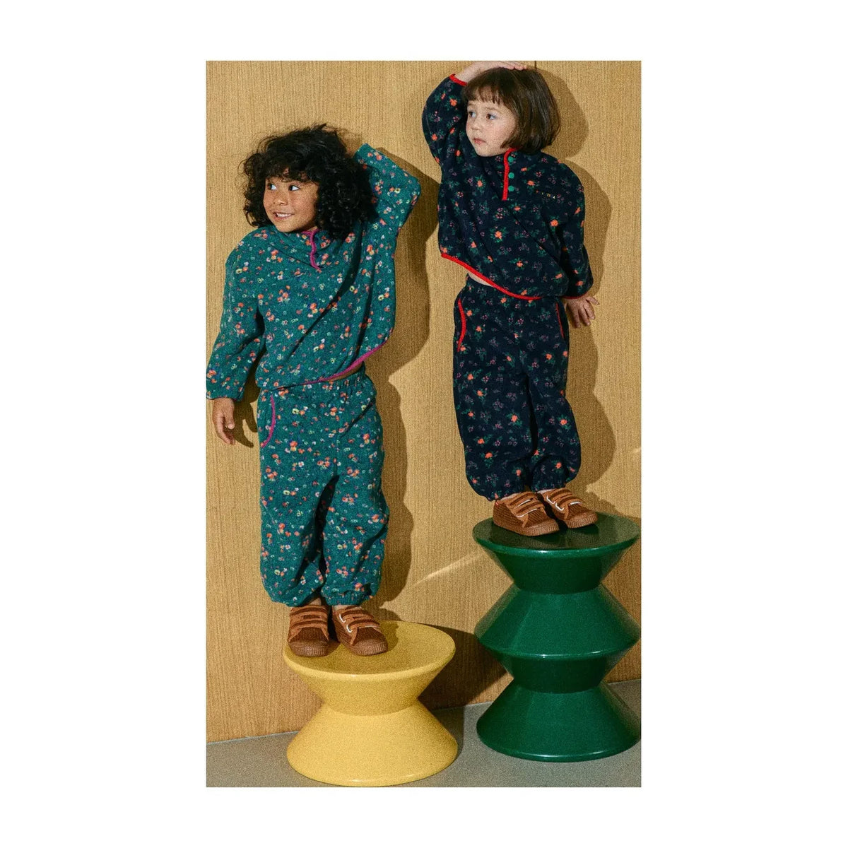 Petit Stella - Floral Fleece Set | Navy