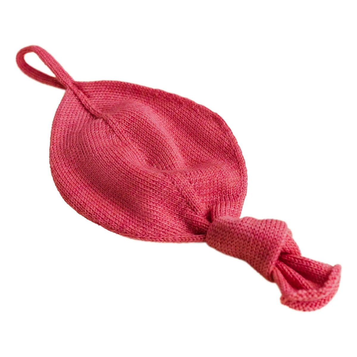 Hvid - Titi Merino Wool Pacifier Clip | Fuchsia