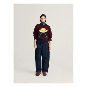 Bobo Choses - Pixel Wool Jacquard Sweater | Burgundy