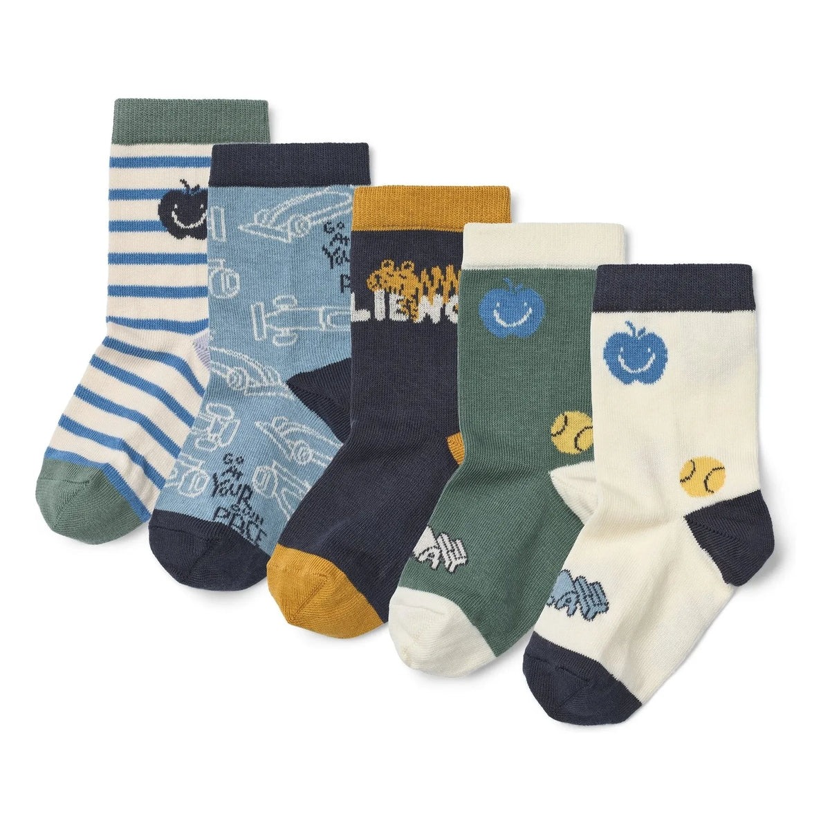 Liewood - 5 Pairs of Silas Car Socks | Blue