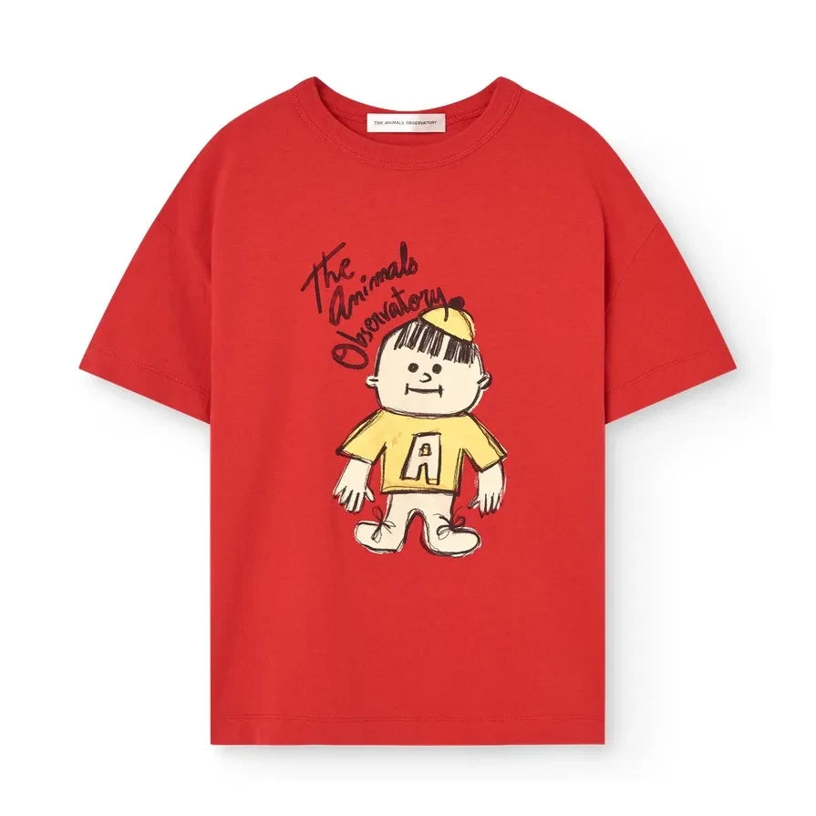 The Animals Observatory - Dunker A Organic Cotton T-Shirt | Red
