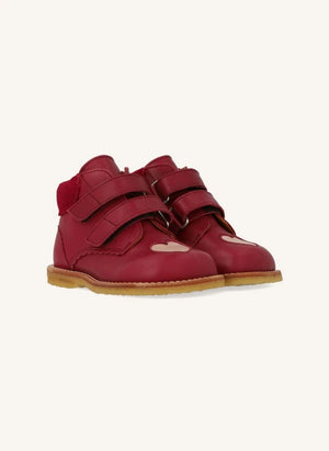 Angulus - Contrast Heart Boots | Raspberry Red
