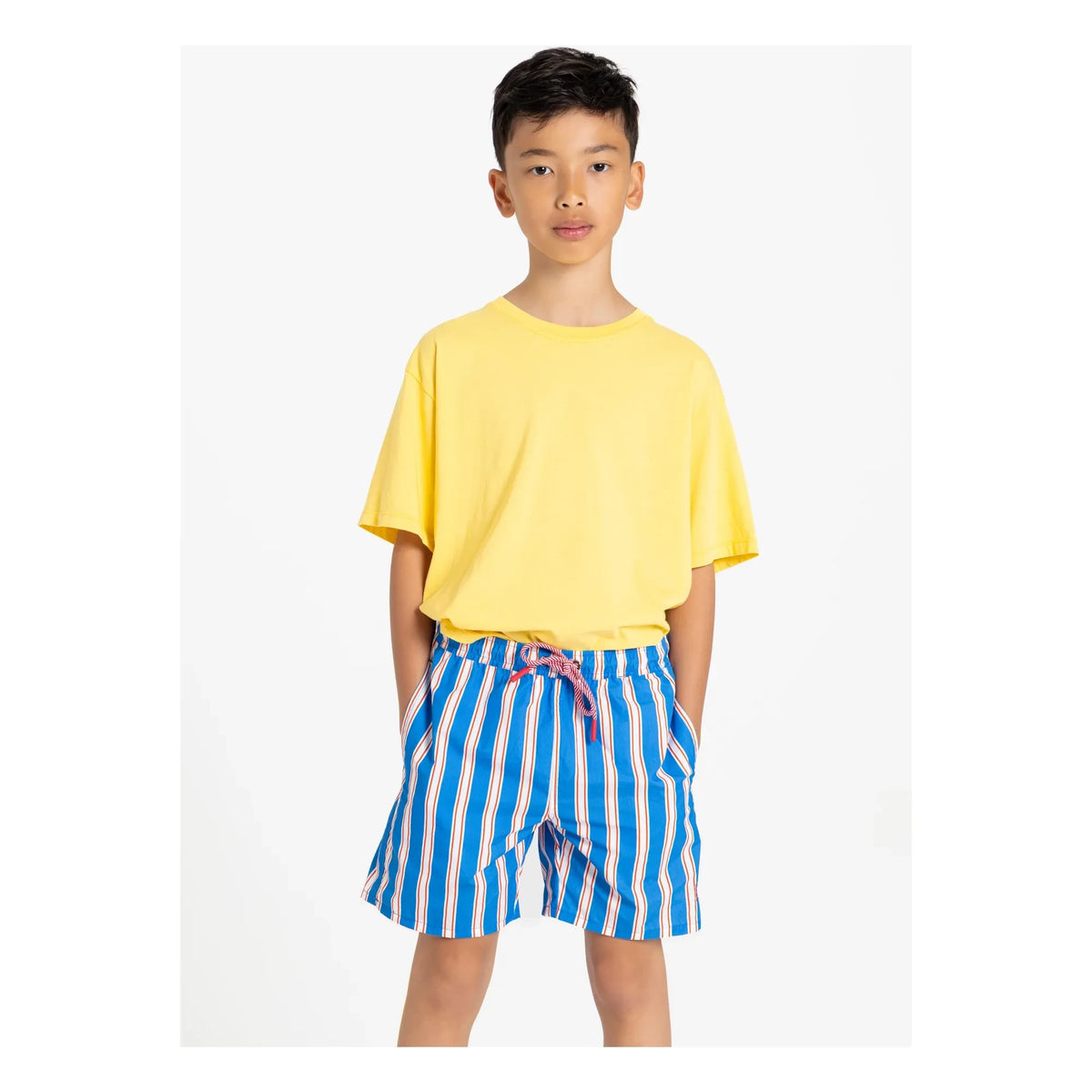 Smallable Kid - Archie Striped Swim Shorts | Electric Blue