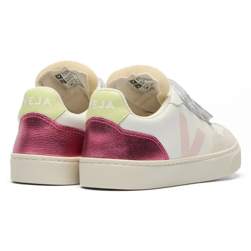 Veja - Scuffed Effect Sneaker Small V-90 Leather O.T | White
