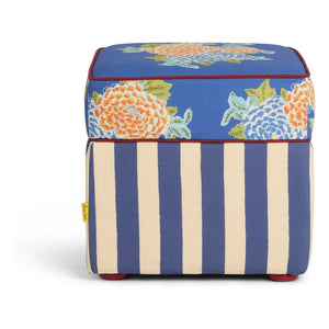Lisa Corti - Corolla square pouf | Blue