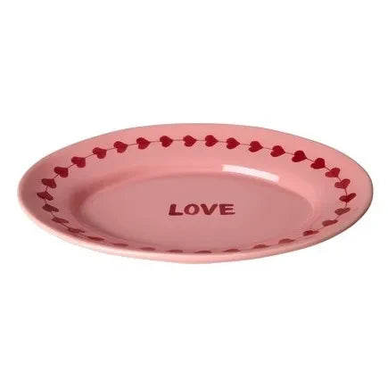 Rice - "Love" Ceramic Plate | Pink