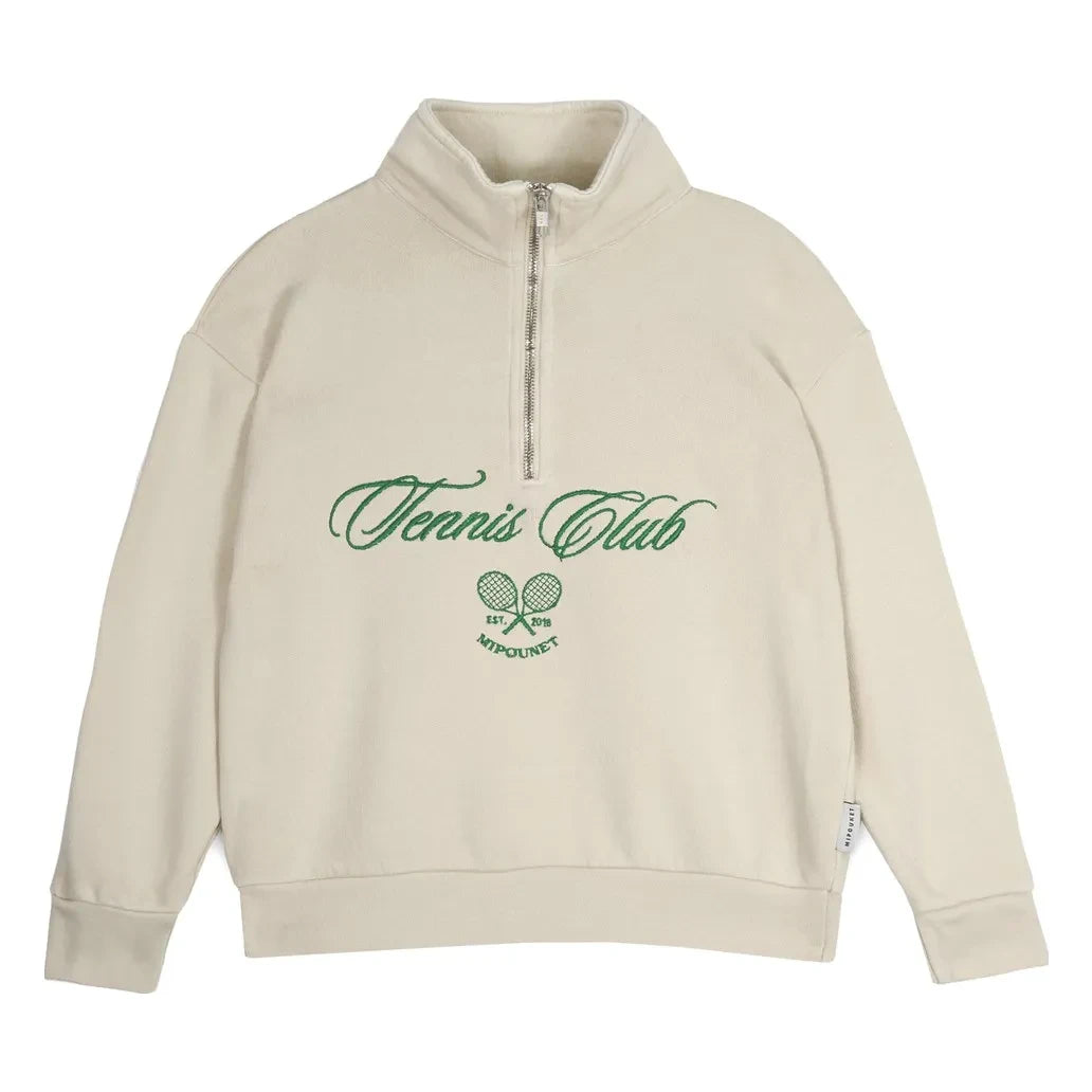 Mipounet - Juliette Organic Cotton Zippered Sweatshirt | Ecru