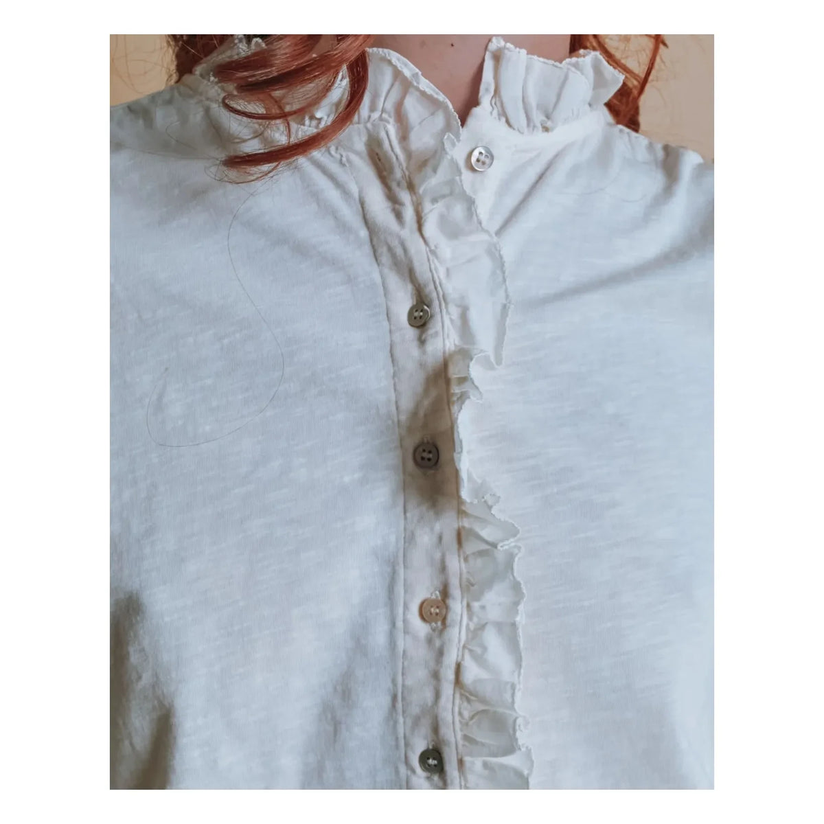 Emile et Ida - Esha Two Material T-Shirt | Ecru