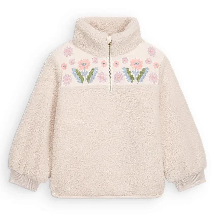 Louise Misha - Rosetta Sherpa Style Zipper Jacket | Cream