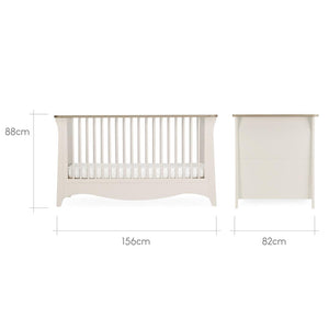 CuddleCo Clara 2 Piece Set 3-Drawer Dresser + Cot Bed - Cashmere-Nursery Sets- | Natural Baby Shower