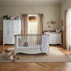 CuddleCo Clara Luxe 3pc Set - White/Ash-Nursery Sets-White/Ash- | Natural Baby Shower