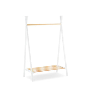 CuddleCo Nola Clothes Rail - White/Natural-Clothing Storage-White/Natural- | Natural Baby Shower