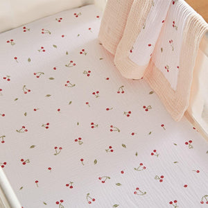 CuddleCo Universal Crib/ Co Sleeper Sheets 2pk - Ditsy Cherry-Sheets-Ditsy Cherry-Crib | Natural Baby Shower