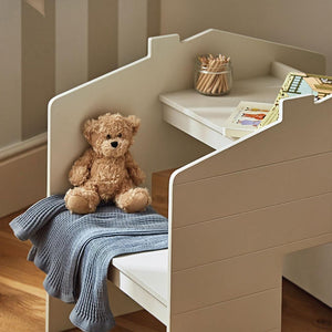 CuddleCo Storage Desk with Bench - Pebble-Tables + Seating-Pebble- | Natural Baby Shower