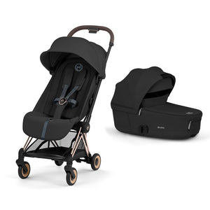 CYBEX Coya Comfort Compact Stroller - Sepia Black/Rose Gold-Strollers-Sepia Black/Rose Gold-With Carrycot | Natural Baby Shower