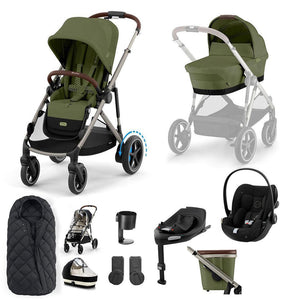 CYBEX e-Gazelle S + Cloud G Travel System-Travel Systems-Almond Beige-No Base | Natural Baby Shower