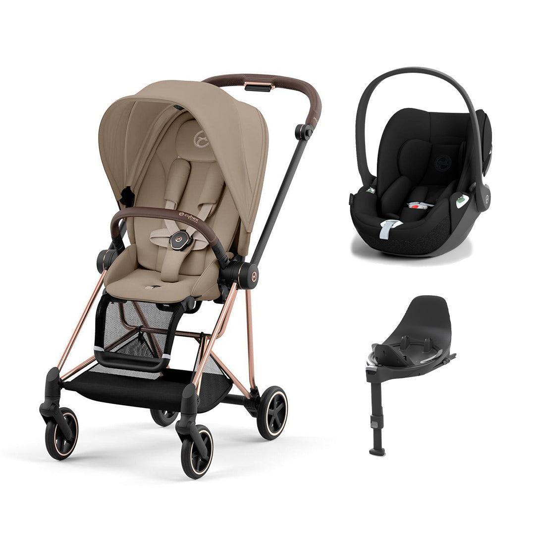 CYBEX Mios + Cloud T Travel System - Cozy Beige-Travel Systems-Rose Gold-None | Natural Baby Shower