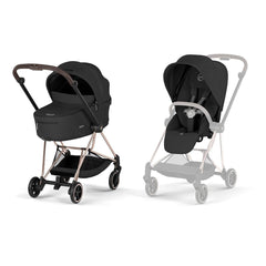 CYBEX Mios Comfort Pushchair & Foldable Carrycot - Sepia Black/Rose Gold-Strollers-Sepia Black/Rose Gold- | Natural Baby Shower