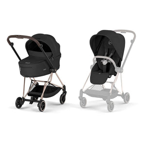 CYBEX Mios Comfort Pushchair & Foldable Carrycot - Sepia Black/Rose Gold-Strollers-Sepia Black/Rose Gold- | Natural Baby Shower