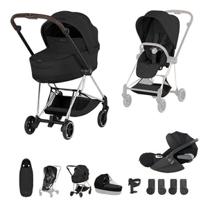 Cybex Mios Ultimate Accessory Bundle - Style Collection-Travel Systems-Sepia Black-Chrome Brown | Natural Baby Shower