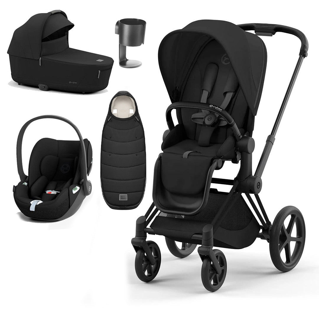 CYBEX Priam Cloud T Ultimate Travel System - Sepia Black-Travel Systems-Matt Black-Lux | Natural Baby Shower