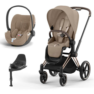 CYBEX Priam Cloud T Travel System - Cozy Beige-Travel Systems-Rose Gold-None | Natural Baby Shower