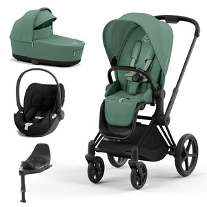 CYBEX Priam Cloud T Travel System - Leaf Green-Travel Systems-Matt Black-Lux | Natural Baby Shower