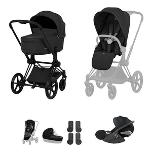 Cybex Priam Ultimate Bundle - Comfort Collection-Travel Systems-Sepia Black-Without Base | Natural Baby Shower