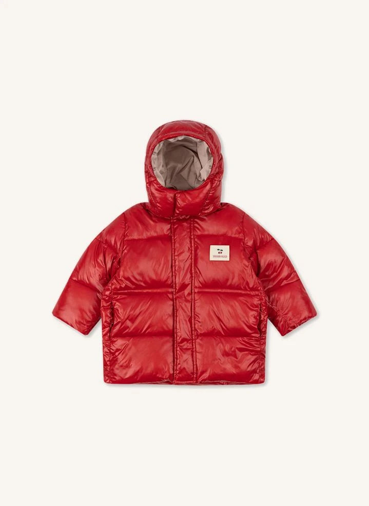 Konges Sløjd - Seanna Hooded Down Jacket Recycled Fibers | Red