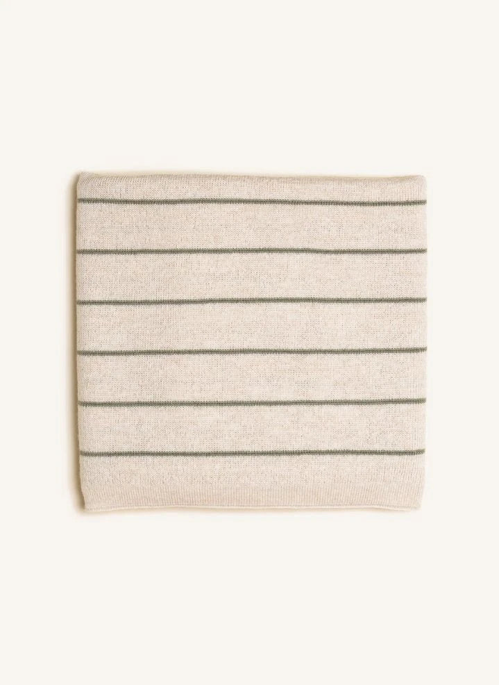 Hvid - Harry Striped Merinos Wool Blanket | Cream