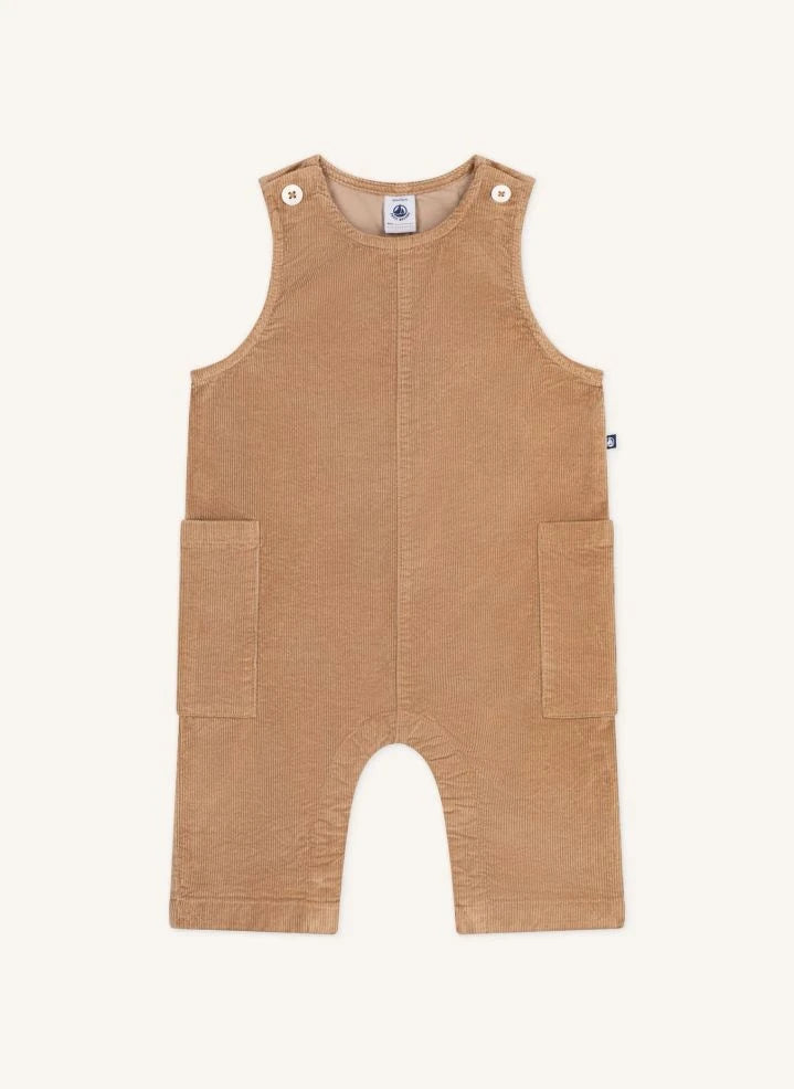 Petit Bateau - Organic Cotton Velour Romper | Camel