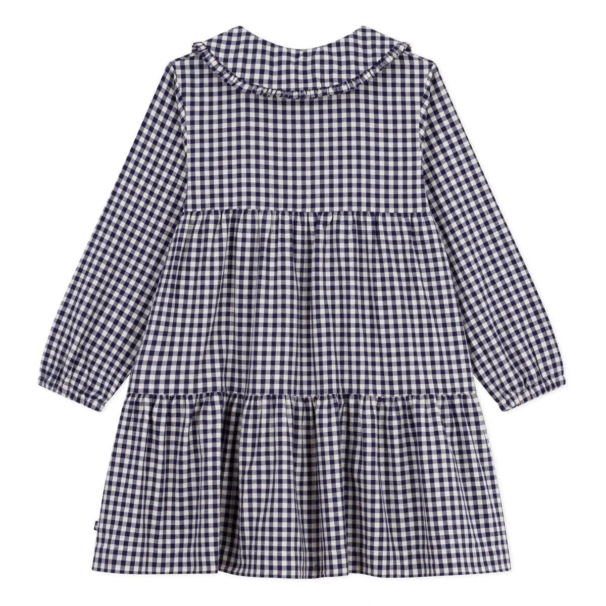 Petit Bateau - Claudine Collar Dress Organic Cotton Checkered | Navy