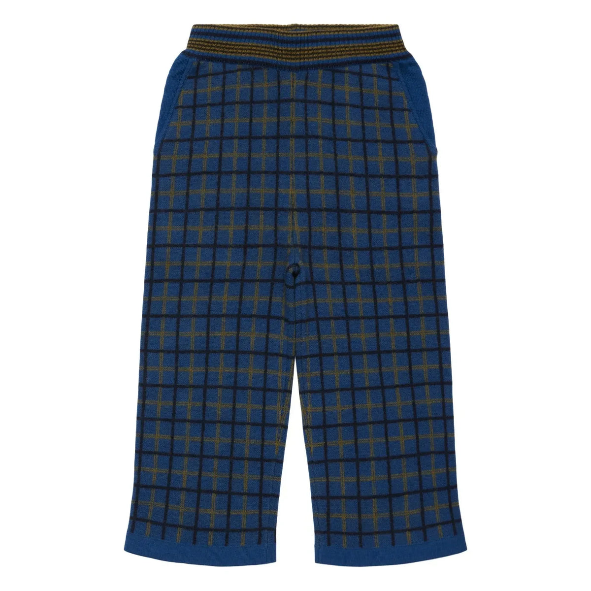 FUB - Merino Wool Check Felt Pants | Blue