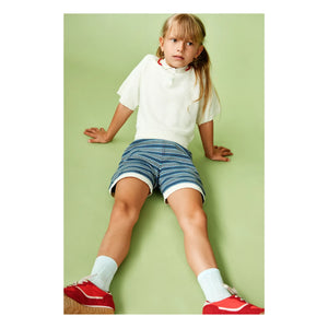 FUB - Organic Cotton Fine Knit Check Shorts | Ecru