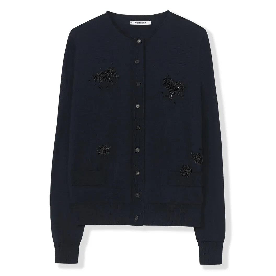 Cordera - Merino Wool Cardigan | Dark Blue