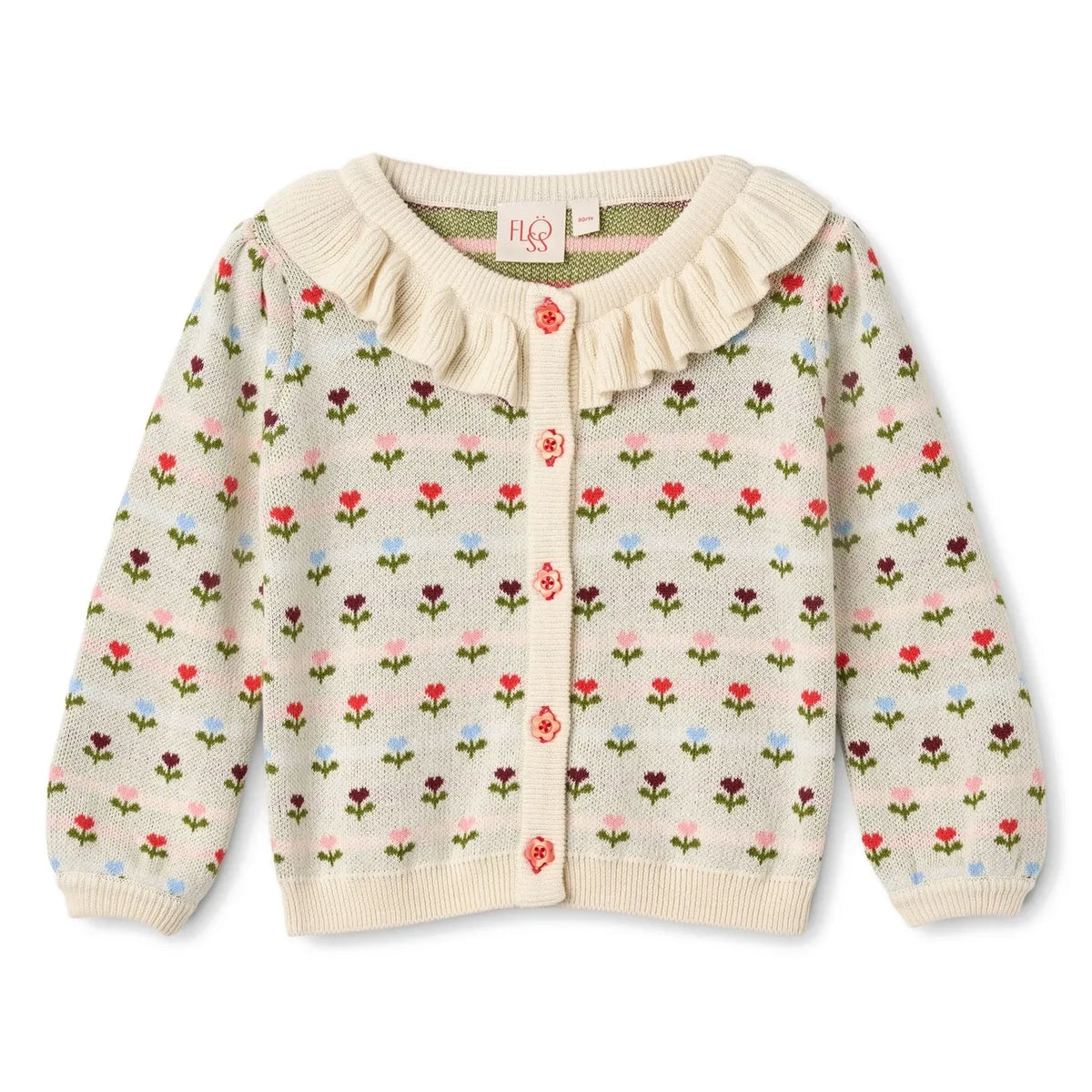 Flöss - Annabelle Floral Pattern Cardigan | Cream