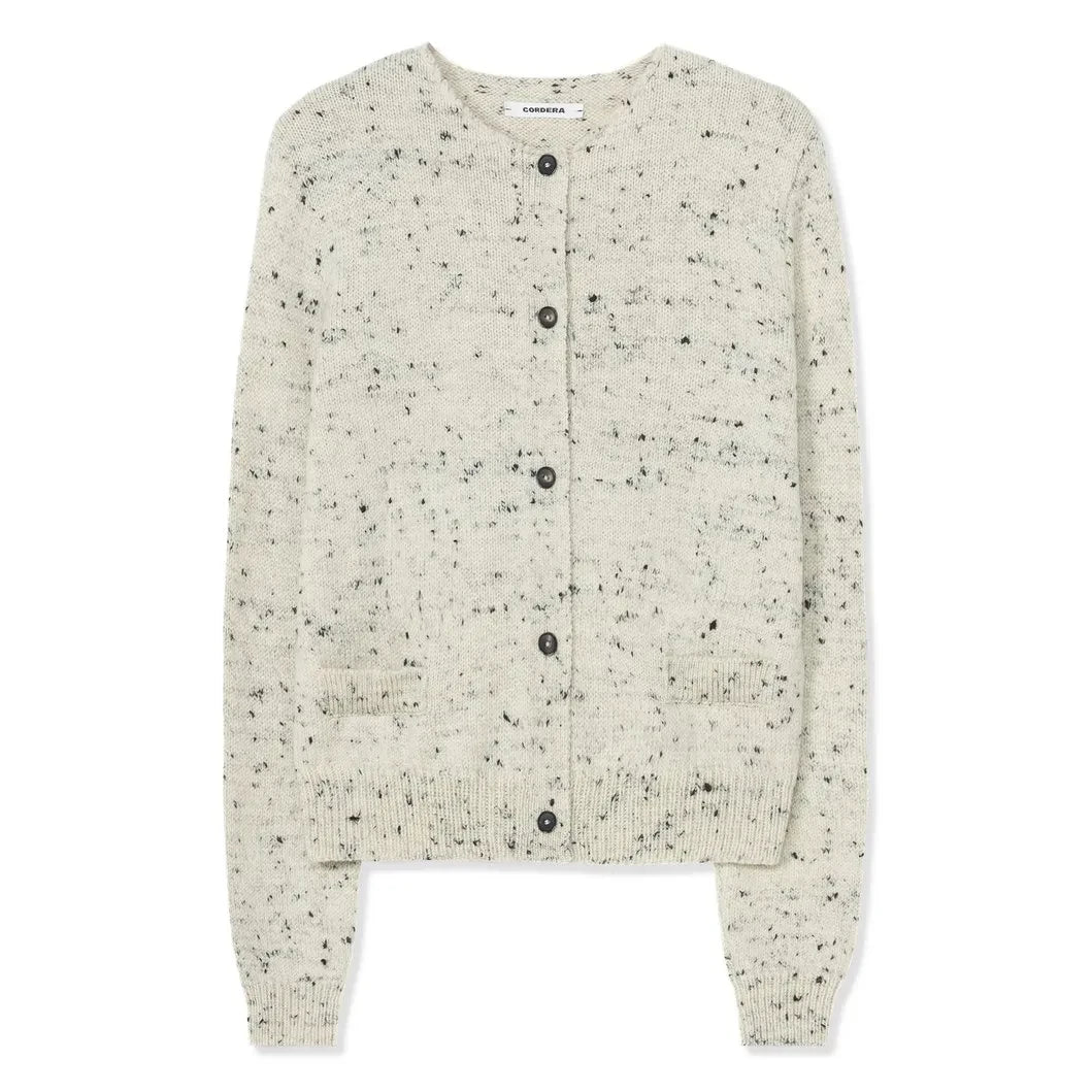 Cordera - Spotted Merino Wool Cardigan | Off-White