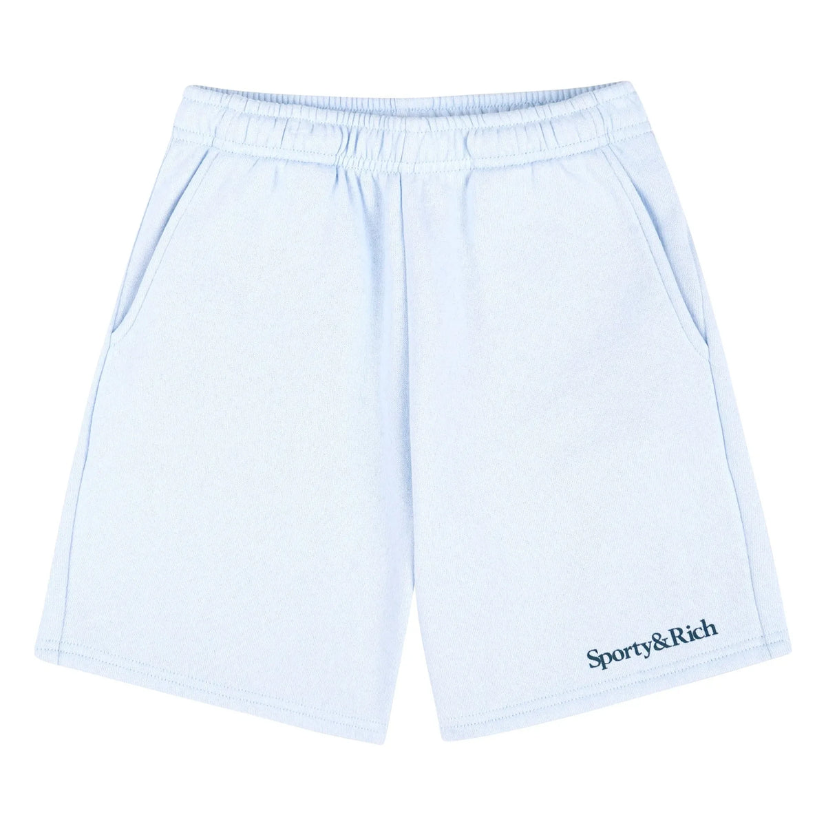 Sporty & Rich - Signature Logo Jogger Shorts | Light Blue