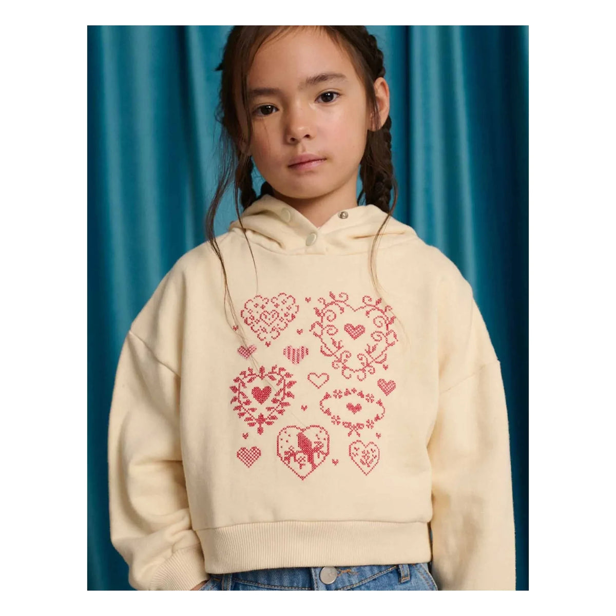 Gingersnaps - Isabela Embroidered Hoodie | Ecru