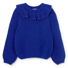 Cozmo - Lua Ruffled Collar Sweater | Blue