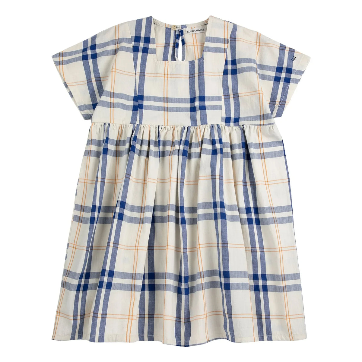 Bobo Choses - Tartan organic cotton dress | Off-white