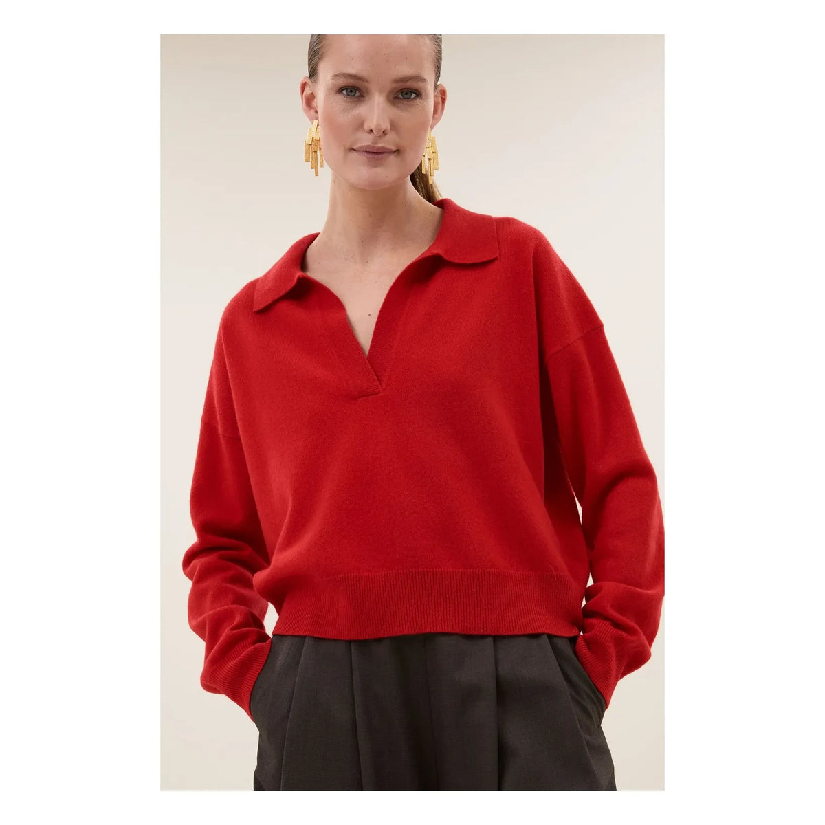 By Bar - Flex Merino Wool Sweater | Red